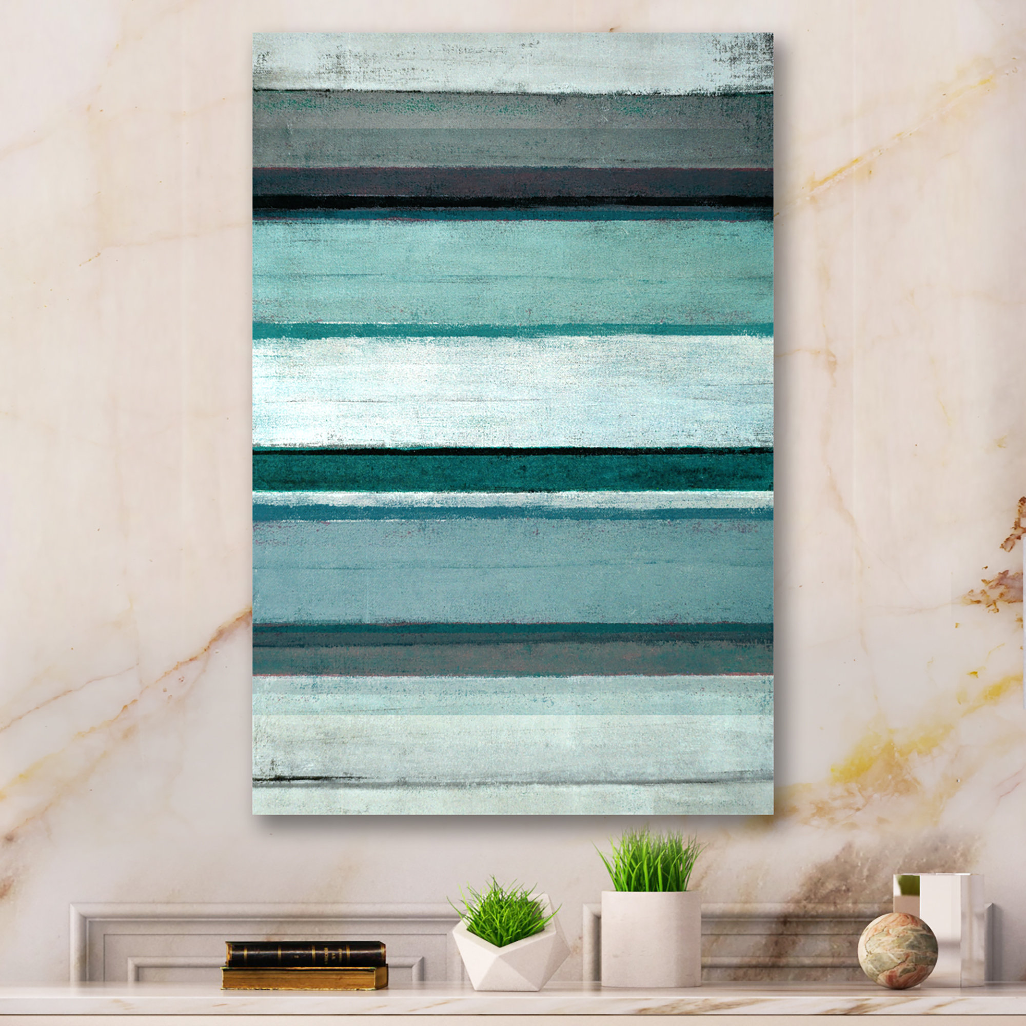 Highland Dunes " Teal Meets Grey Modern Art " Wayfair